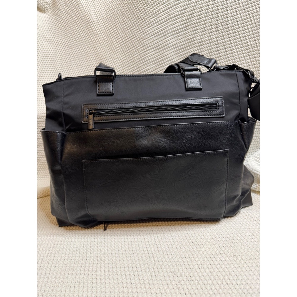 BEIS Diaper Bag Black Nylon Vegan Leather Tote Travel Baby Bag with Accessories - Picture 2 of 8